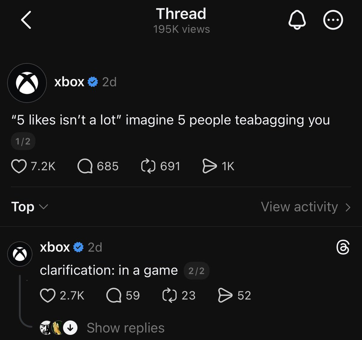 Xbox social media manager is wilding on Threads 😭😭 https://t.co/7aI5yUq05R