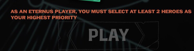 Eternus players must now queue at least 2 high priority characters before queueing https://t.co/JXdPrgya7w
